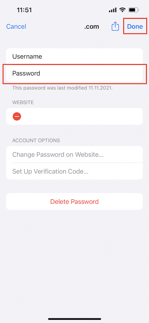 change email password ios 17.5.1
